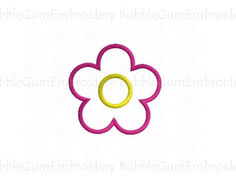 Daisy Flower Applique Embroidery Design Instant Download