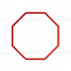Octagon Applique Embroidery Design Instant Download