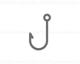 Fish Hook Embroidery Design Instant Download