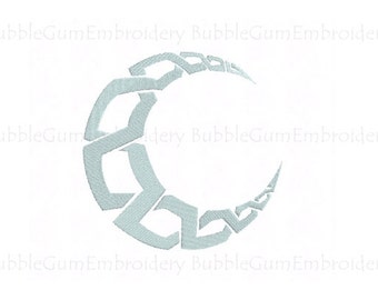 Celtic Moon Embroidery Design Instant Download