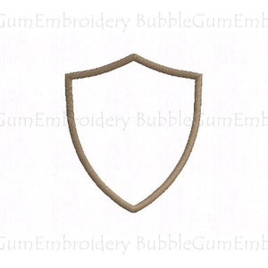 Simple Shield Applique Embroidery Design Instant Download