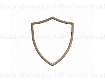 Simple Shield Applique Embroidery Design Instant Download