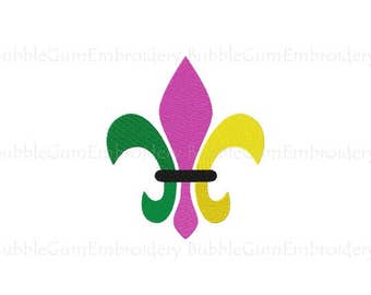 Mardis Gras Fleur de Lis Embroidery Design Descarga instantánea