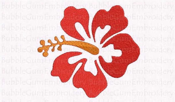 ハイビスカスの花の刺繍デザインをすぐにダウンロード - Etsy 日本