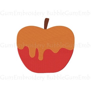 Caramel Apple Embroidery Design Instant Download