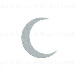 May include: A silver crescent moon embroidery design.