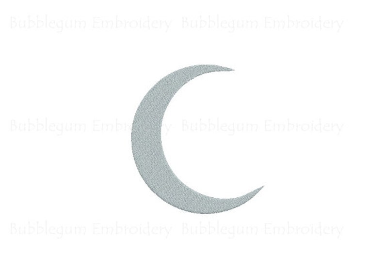 Crescent Moon Embroidery Design Instant Download image 1