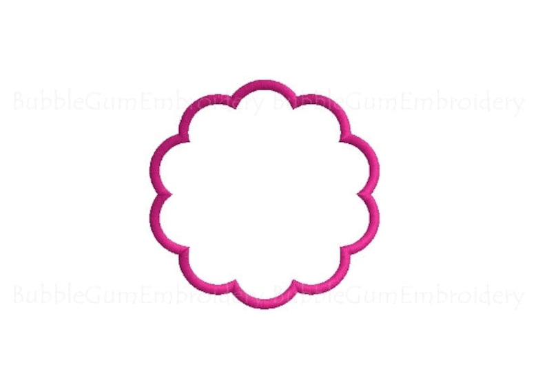 Scalloped Circle Applique Embroidery Design Instant Download Etsy