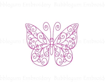 Redwork Butterflies Embroidery Designs Instant Download