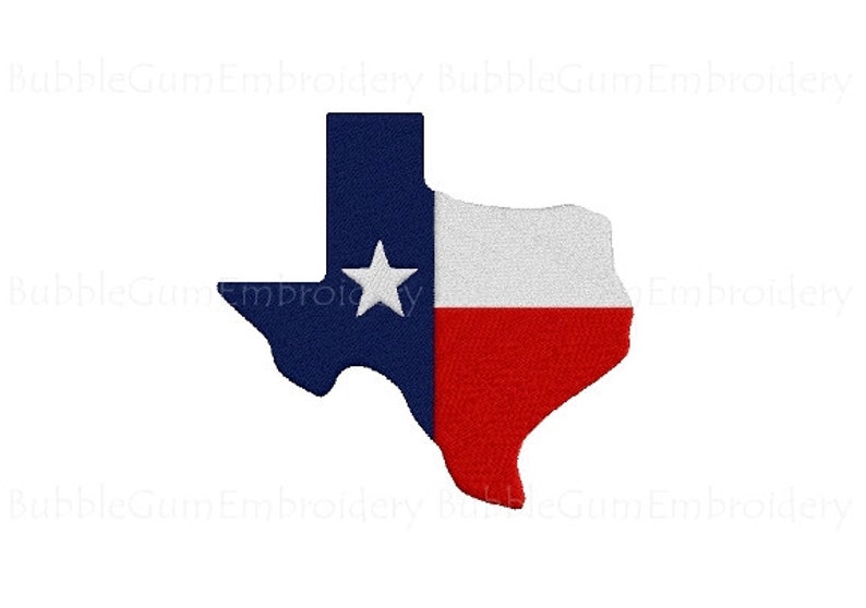 Texas State Shaped Flag Embroidery Design Instant Download image 1