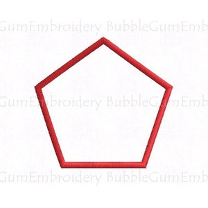 Pentagon Applique Embroidery Design Instant Download