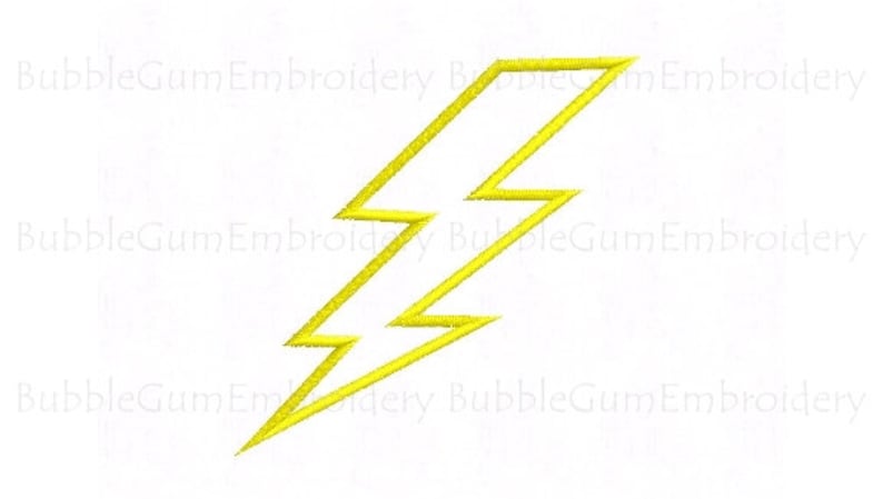 Lightning Bolt Applique Design Instant Download image 1