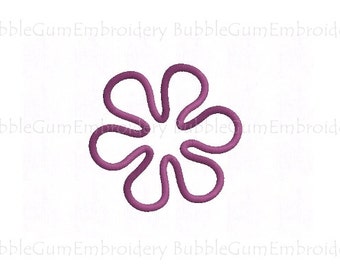Hippie Flower Applique Embroidery Design Instant Download Style No.2
