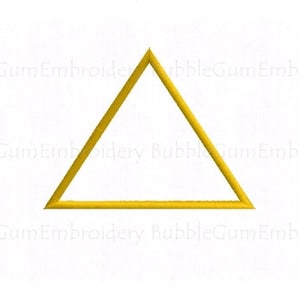 May include: A gold triangle shape.