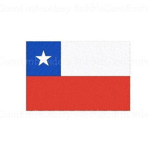 Chile Flag Embroidery Design Instant Download