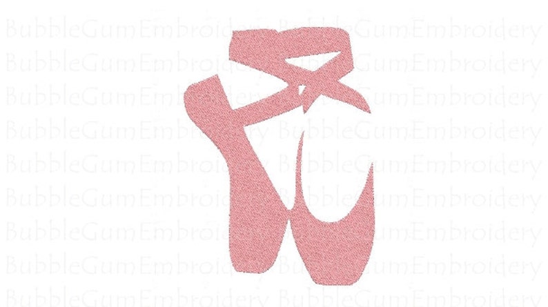 Ballerina Pointe Shoes Embroidery Design Instant Download image 1