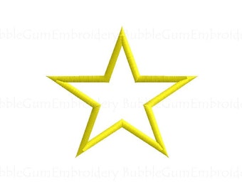 Star Applique Embroidery Design Instant Download