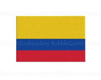 Colombia Flag Embroidery Design Instant Download