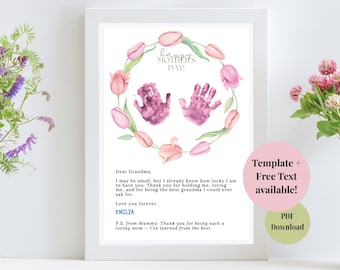 Plantilla de regalo para el Día de la Madre: Carta a la abuela (imprimible, tamaño A4)