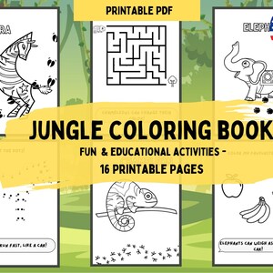 Kleurboek wilde dieren voor kinderen | Leuke weetjes en activiteiten | Educatieve afdrukbare pdf voor kinderen van 4-8 jaar