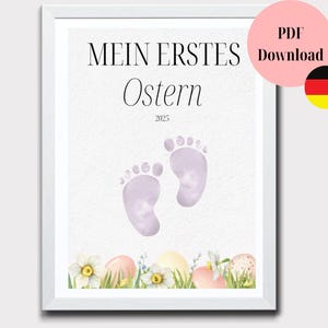 Mein erstes Ostern – Hand- oder Fußabdruck Poster von dem Baby | Digital Letter als A4 PDF | Geschenk zum ersten Osterfest
