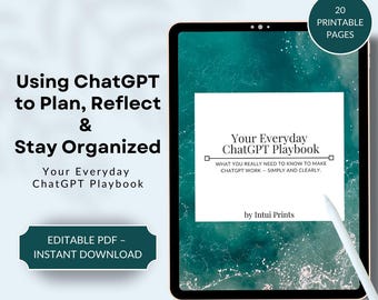 Cuaderno de ejercicios de ChatGPT: Diario de IA, uso diario (PDF editable)