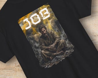 Job in Ashes Shirt or Sweatshirt | Job Bible Verse Graphic Crewneck, Christian Streetwear Tee, My Redeemer Lives Gift Men Women
