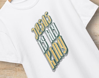 Jesus Is My King Shirt or Sweatshirt | Clean Christian Crewneck, Minimalist Faith Pullover, Religious Streetwear Tee, Christ Worship Gift