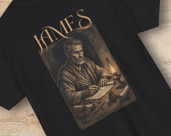Apostle James Brother of Christ Shirt or Sweatshirt | James Bible Verse Graphic Crewneck, Christian Streetwear Tee, Faith Works Gift for Men