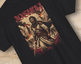 Joshua Battle of Jericho Shirt or Sweatshirt | Joshua 1 9 Bible Verse Graphic Crewneck, Christian Streetwear Tee, Faith Victory Gift for Men