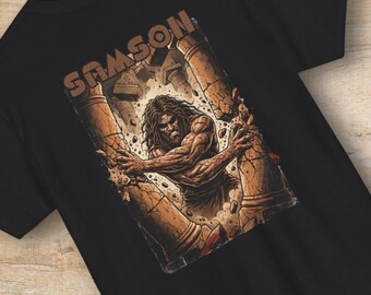 Samson Versus Philistines Shirt or Sweatshirt | Judges Bible Verse Graphic Crewneck, Christian Streetwear Tee, Strength Faith Gift Men