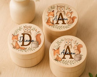 Personalized First Tooth Fairy Box: Engraved Beech Wood Keepsake.