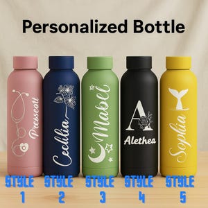 Personalized Stainless Steel Water Bottle, Personalized Bottle, Custom Bottle, Bridesmaids Gifts, Personalized Tumbler, Insulated Bottle