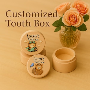 Milk tooth box Personalized  ,Tooth Fairy Box for Kids ,Custom Wooden Baby Tooth Keepsake Holder ,Unique New Baby Gift Idea,Boys tooth fairy