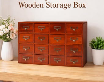 Multifunctional Wooden Organizer Box with Drawers – Home Storage Solution