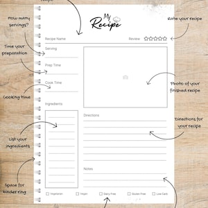 Printable Baking Journal – Keep Your Sweet Creations Organized!, Recipe Book Template, Bread Baking Recipe Book, Instant Download