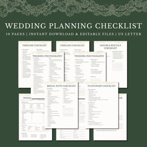Editable Wedding Planning Checklist (10 Pages) – Instant Download PDF & Canva Template | Bridal Planning | Printable Wedding Checklist