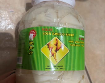 Pickled Sour Bamboo Shoots 1.8kg Sliced in Brine – Authentic Vietnamese Thai Cooking Ingredient