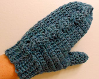 Crochet Cabled Mittens -- PDF Pattern