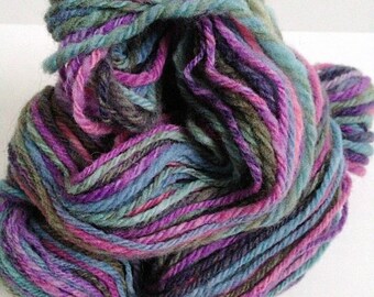 Handspun Yarn -- "Dream Sequence" -- 100% Portuguese merino -- 98 yards worsted weight