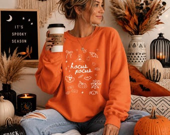 Hocus Pocus Sweatshirt, Halloween Sweatshirt, Witchy Crewneck, Cute Halloween Sweater, Spooky Season Sweatshirt, Ghost Shirt, Fall Shirt