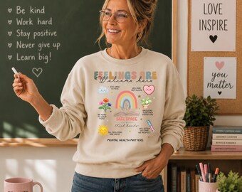 Teacher Mental Health Sweatshirt, Safe Space Teacher Crewneck, School Counselor Gift, Teacher Shirt, Gildan 18000, Kindness Sweater