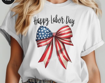 Pacchetto PNG Coquette Labor Day: design per maglietta patriottica (download digitale)