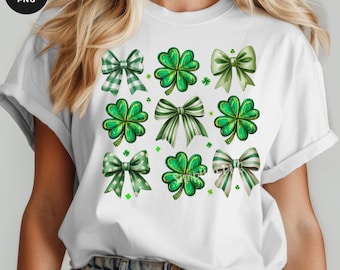 Lazo de trébol PNG: Clipart del Día de San Patricio (Descarga digital)