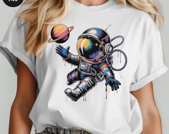 Astronaut PNG: Graffiti Style Space Clipart (Digital Download)