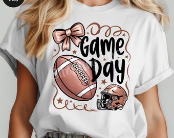 Game Day Coquette PNG Bundle: Girly Football Design (Digital Download)