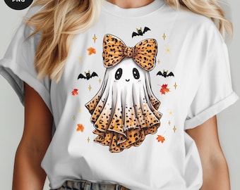 Trendy Leopard Ghost PNG, Halloween Girly Ghost Sublimation (Digital Download)