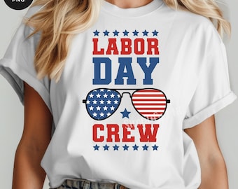 Distressed USA Labor Day Crew PNG: Funny Workers Gift (Digital Download)