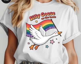 Regenbogen doofe Gans PNG: LGBTQ Pride Month Clipart (digitaler Download)