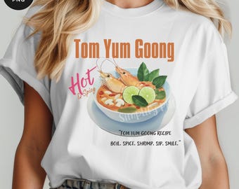 Thai Food Watercolor PNG Bundle: Tom Yum Goong, Restaurant Menu Designs (Digital Download)